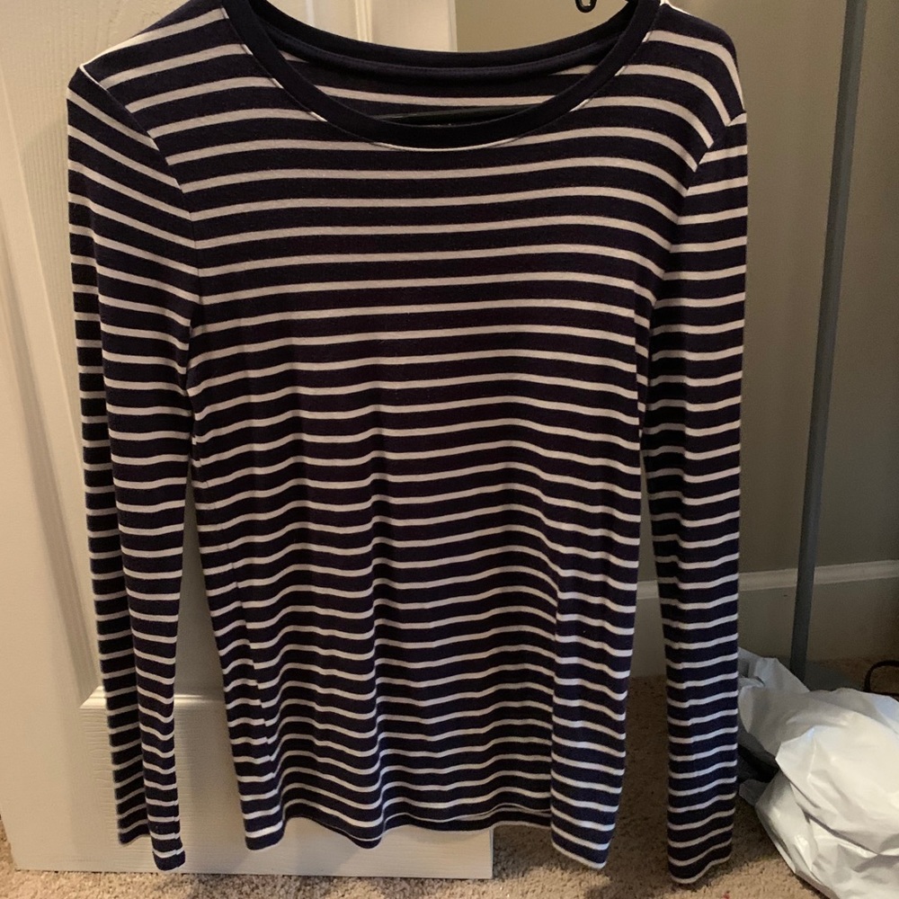 Navy blue striped long sleeve